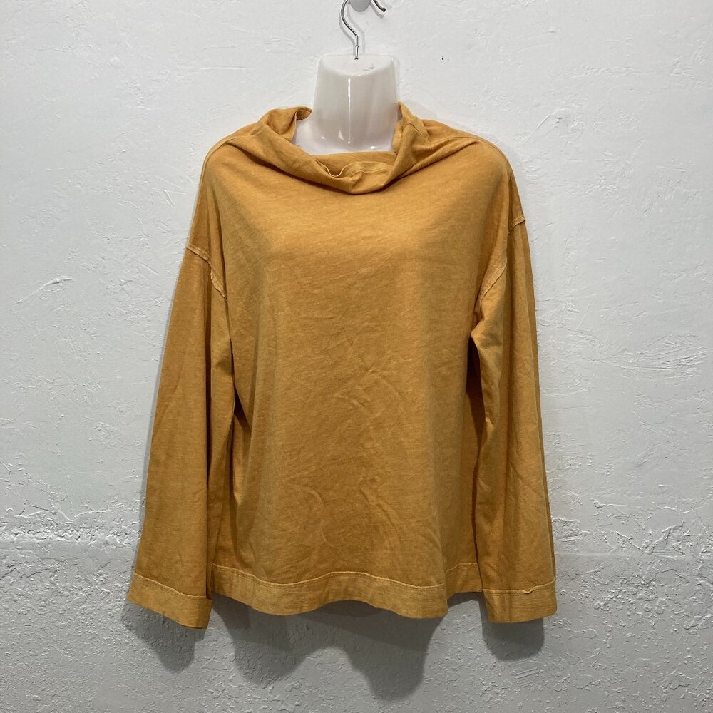 We the Free Supernova Long Sleeve Tee Knit Top Mustard Boho Cowl Neckline S